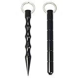Cevinee Tactical Kubotan Survive Keychain for Women Ladies and Girls - Set of 2, Black