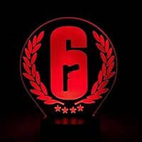 QIANDONG1 Rainbow Six Siege Night Light Led Touch Sensor 7 Color Changing Child Kids Gift Fps Game Table Lamp Rainbow 6 Logo Bedroom Decor