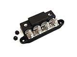 Bay Marine Supply BusBar – 4-Post Power Distribution Block – 3/8” Black