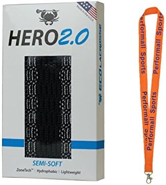 East Coast Dyes Hero Mesh 2.0 ECD Lacrosse Hero2.0 Semi-Soft Lacrosse Mesh Joe Walters JW1 with 1 Performall Lanyard