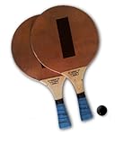 2 Professional Israeli Beach Racquet Matkot Paddles + Ball + Pro Hand Grip