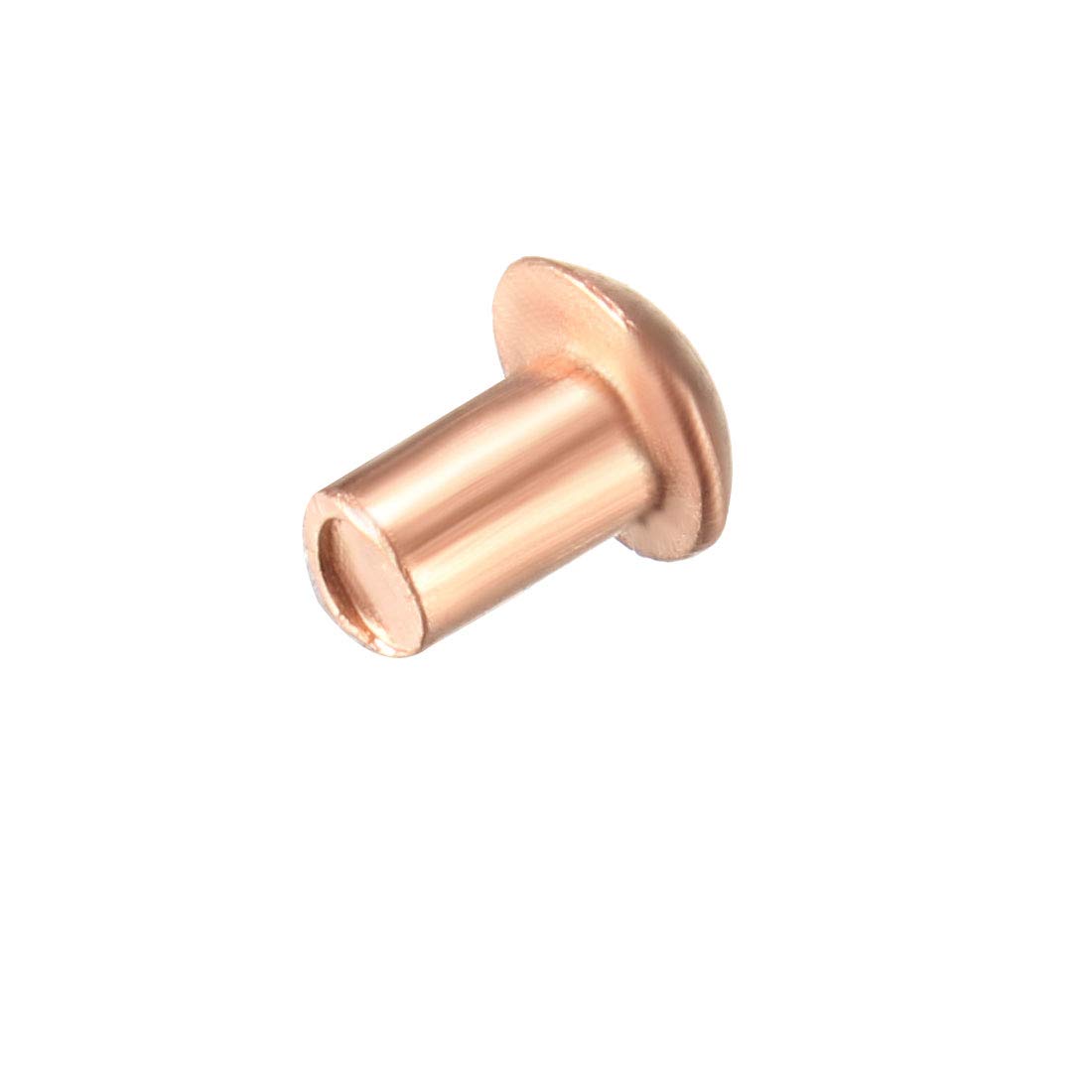 sourcing map 200 Pcs 3/32" x 5/32" Round Head Copper Solid Rivets Fasteners