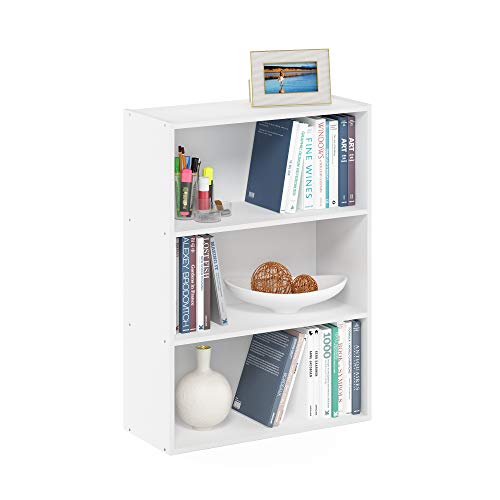 Furinno Pasir 3-Tier Open Shelf, White Plain