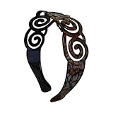 Brown 2 inch Curly Swirl Wide Headband (Motique Accessories)