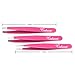 Codream 3pcs Eyebrow Tweezers Set, Stainless Steel Tweezers with Slanted, Straight and Pointed Tip for Ingrown Hair, Eyebrow shaping, Hair Removal Tool with Leather Black Case