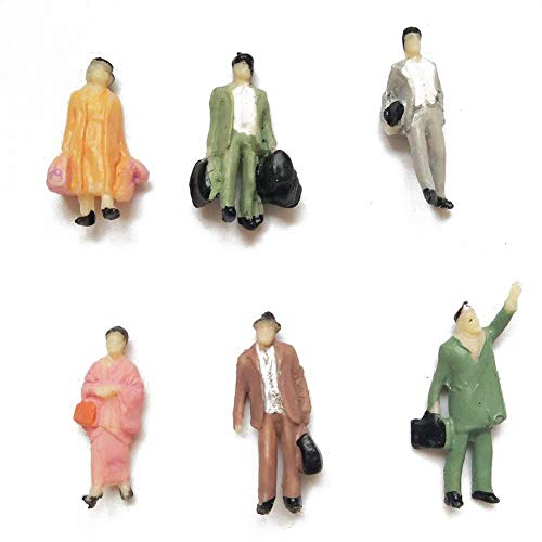 CWBPING 50pcs HO Scale 1:87 Standing Poses People Sit Figures Scenery Passengers 1:87 Scale Model Figures Model Building Kit - Thumbnail 2