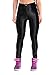 Yomsong Women's Clothing High Waist Shiny Satin Disco Black Pants (Large, Black)