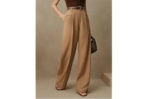Women’s High Waisted Wide Leg Dress Pants Tailored Suit Trousers with Belt Loops for Office Daily Casual Outfits Work Commute