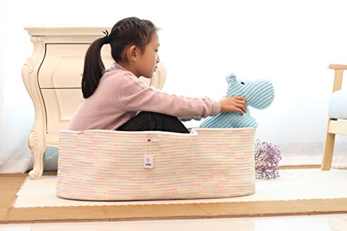 ICEBLUE Spacious Soft Moses Basket Cradle Bedding Set Nursery Storage Basket Toy Basket Baby Shower gift set (gender-neutral) - Thumbnail 7