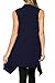 Azules Womens Solid Color Sleeveless Asymetric Hem Open Front Cardigan (X-Large, Navy)