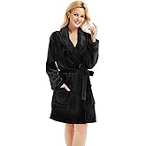 U2SKIIN Women Fleece Robe, Short Cozy Plush Robes for Womens Soft Shawl Collar Warm Spa Bathrobe