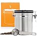 Coffee Storage Container with Scoop - Airfresh Valve Stainless Steel Metal Canister for Fresher Coffee Ground or Beans (Vienna Silver)