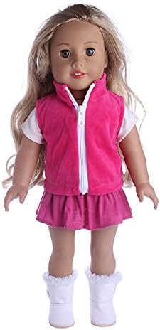 Lovely Fancy Jeans Shirt Pleated Dress Three-piece Suit For 18 inch Our Generation American Girl Doll (B)