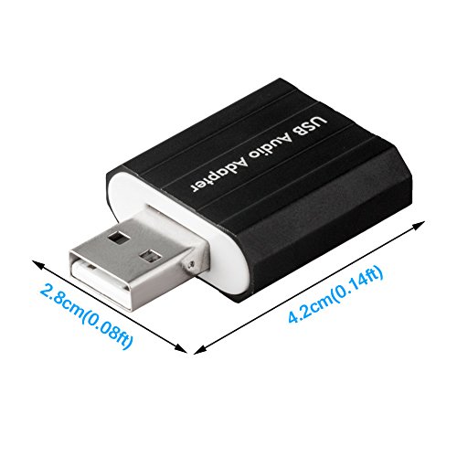 image for USB Audio Adapter, VANDESAIL USB2.0 External Stereo Sound Card 7.1 wit