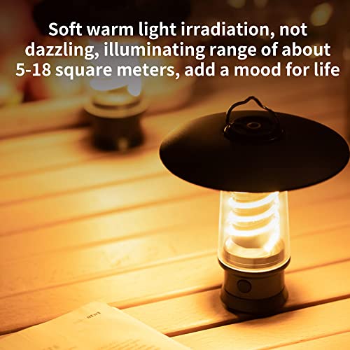 PINSAI Small LED Camping Lantern,Rechargeable Retro Warm Camp Light