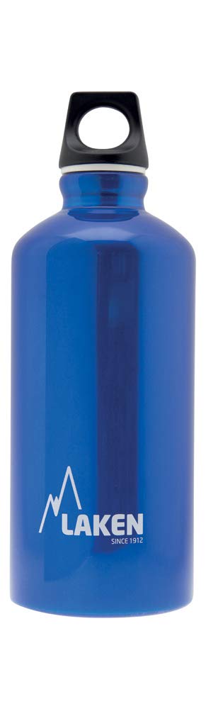 Laken Futura Water Bottle with Narrow Mouth, Single Wall Lightweight Aluminum BPA, Leak-Proof Screw Cap, 0.6L, Blue