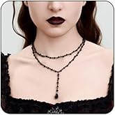 Gothic Blood Drop Necklace Earrings Set for Women Vintage Moon Crystal Choker Tear Drop Pendant Dark Style Vampire Layering Necklaces Y2k Blood Drop Y-Shaped Necklace Halloween Birthday Party Jewelry