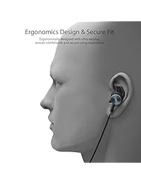 Auriculares de cancelación de ruido activos, RAVEtone con cable HD estéreo en auriculares ANC con graves fuertes deportivos con micrófono integrado en línea de control auriculares 15 horas de tiempo de reproducción con funda de viaje