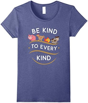 Womens Be Kind To Every Kind Vegetarian Vegan T-Shirt Small Heather Blue