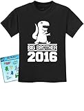 TeeStars - T-Rex Boy Gift for Big Brother 2016 Kids T-Shirt Medium Black