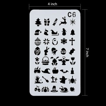 Wanderings Bullet Journal Stencil Set | Reusable Plastic Stencils for Journaling, Painting, Scrapbooking, Diary, Arts, Crafts | 24 Templates | Numbers, Letters, Shapes, Patterns, Borders | 4x7