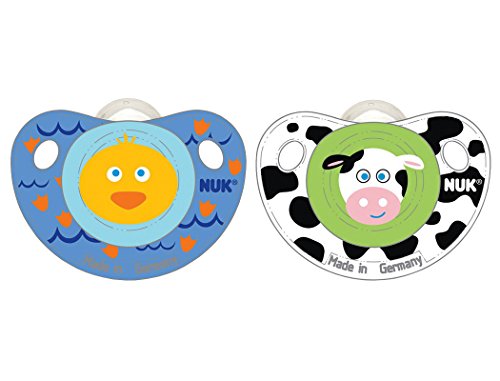 NUK Advanced Clear Shield Orthodontic Pacifier, Size 1 - Duck/Cow