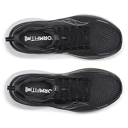 Saucony Women's Guide 18 Sneaker, Black/White, 10