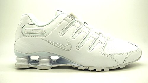Nike Mens Shox NZ Running Shoes White/White 378341-128 Size 10.5
