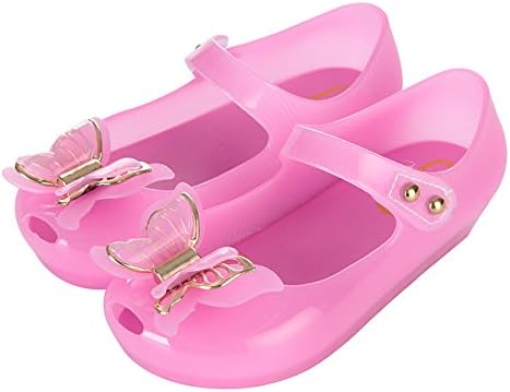 Tortor 1Bacha Baby Girls' Butterfly LED Light Up Flashing Jelly Shoes Mary Jane (Toddler)