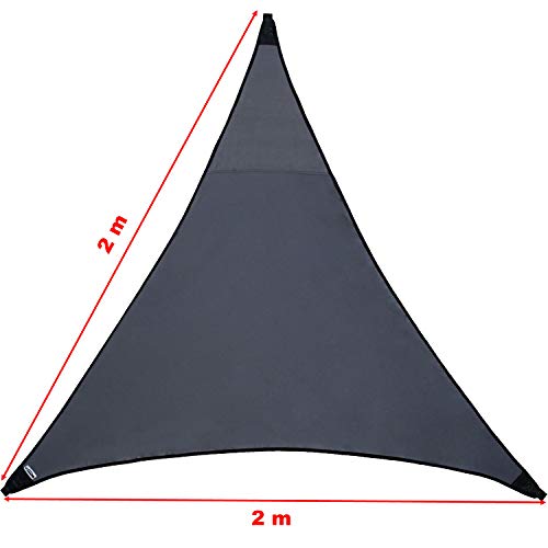 freigarten.de Sonnensegel Wasserdicht Sonnenschutz Garten mit befestigungen Leinen 100% Schutz vor UV-Strahlungen (2m x 2m, Grau) – Bild 3
