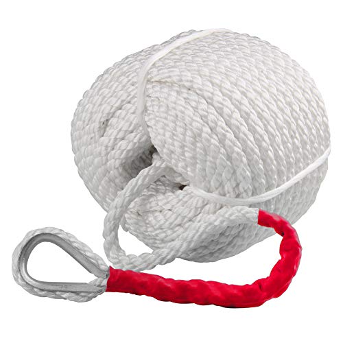 Bang4buck 3/4" x150' Anchor Rope, Strong Polypropylene Docking Dockline Boat/Sailboat/Mooring/Pull/Docking Lines with Thimble- 12592LB Breaking Strain