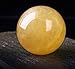 Sinen 3.6cm-4.2cm Small Size Natural Citrine Calcite Quartz Crystal Sphere Citrine Ball Healing Gemstone +Wooden Stand