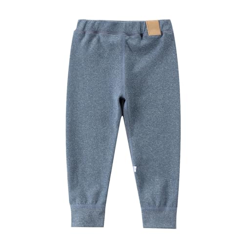 Kids’ Soft Thermal Leggings 2-16 Years Boys Girls Fleece Lined Winter Pants with Elastic Waist, Warm Thick Bottoms for Everyday Wear & Sleepwear Gray