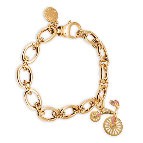 Charmulét CHARMULET 14k Plated Gold Charm Bracelet and Bicycle Charm Set - Gift Box Included