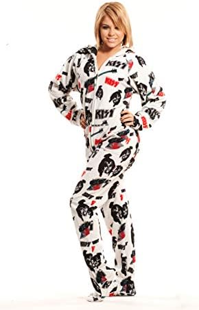 KISS Lick It Up Hooded Adult Onesie Footed Pajamas