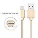iPhone Charger, Quntis 3 Pack 6ft Durable Braided iPhone Lightning Cable Apple Charging USB Cord Compatible with iPhone 7 7 Plus 6S 6 Plus 6s 6 SE 5S 5C 5 iPad Air Mini iPod Nano 7 (Gold)