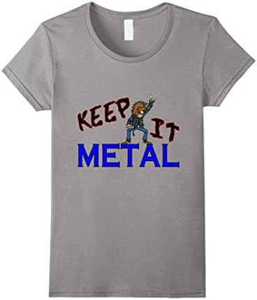 Womens Keep It Metal Rocker Music Medium Slate