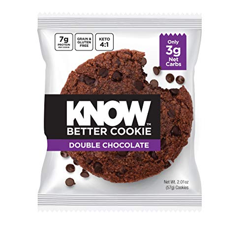 KNOW Foods Better Cookie, Double Chocolate, High Protein, Low Net Carb, Keto Friendly, Grain Free, Dairy Free, Gluten Free, 8 Count