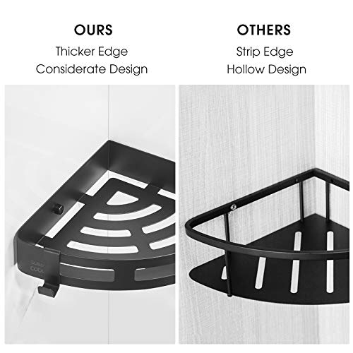 Cobbe Corner Shower Caddy, 2 Tiers Triangle Bathroom Shelves, Wall Mount Storage Shelf Baskets