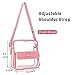 iSPECLE Clear Bag for Women, Clear Purse Approved for NFL, PGA, NCAA, Adjustable 59.1 inch Shoulder Strap for Girl, Pink
