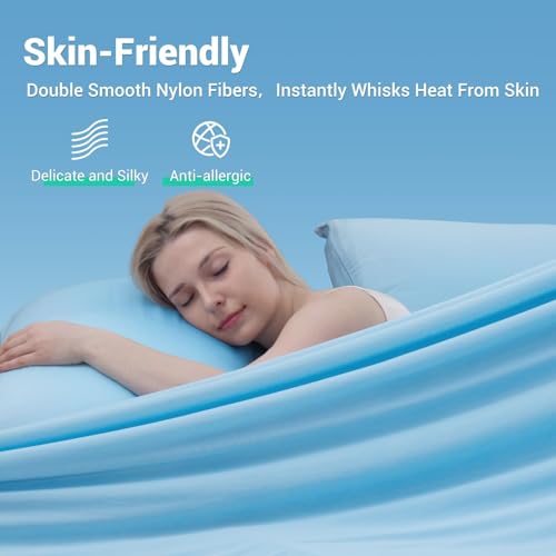 Marchpower Cooling Summer Blanket, Arc-Chill 3.0 200 x 220 cm Double-Sided Lightweight and Cool Blanket Anti-Heat for Sofa, Office, Travel and Pet Bed Sheet – Blue