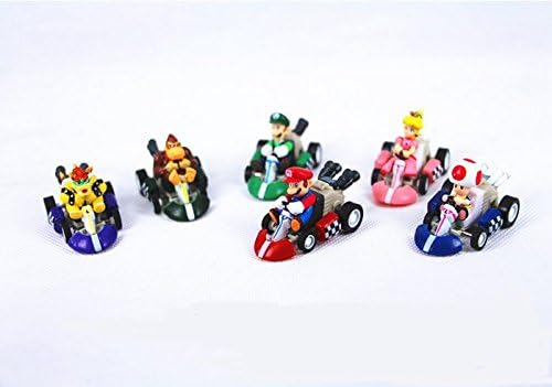 jacks family 6PCS Mario Kart Cars Pull Backs Figure Set