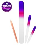 Genuine Czech Crystal Glass Nail File Manicure & Pedicure Set - Best for Fingernail & Toenail Care - Files Nails Gently, Leaves Nails Smooth by Bona Fide Beauty