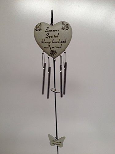 SOMEONE SPECIAL HEART WIND CHIME MEMORIAL / GRAVESIDE TRIBUTE. DF14941