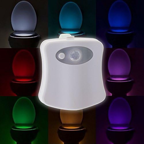 Toilet Night Light [2-Pack]: LI YU SZ Motion Activated Toilet Bowl NightLight with Colors, Light Detector, Motion Sensor (8 Colors Changing)