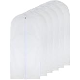 Garment Bags for Hanging Clothes 24'' x 40'' Suit Hanging Garment Bags White Breathable Suit Covers for Closet Full Zipper Dust Cover for Suits Dance Clothes Closet Pack of 6