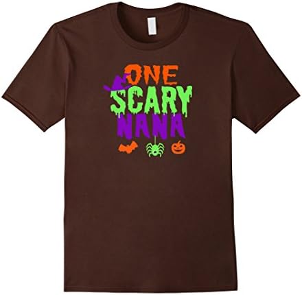 Mens One Scary Nana Tshirt Halloween Party Grandma Funny Cute Large Brown