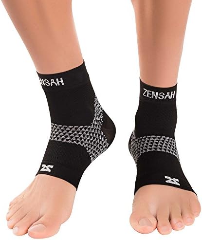 Zensah Plantar Fasciitis Sleeves (Pair) - Plantar Fasciitis Socks, Arch Support, Plantar Fasciitis Brace - Relieve Heel Pain, Arch Support, Medium, Black