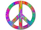 Tie Dye Peace Sign Symbol Sticker (dyed vinyl decal)