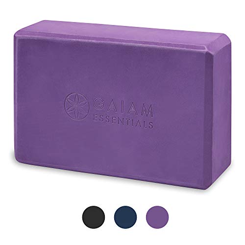 Gaiam Essentials Yoga Brick | Sold as Single Block | EVA Foam Block Accessories for Yoga, Meditation, Pilates, Stretching (Purple)